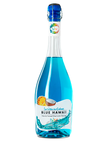 La Vida en Colores Blue Hawaii es un cóctel a base de vino elaborado con uva Moscatel de Alexandría, con esencias y aromas naturales.